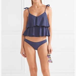 Lisa Marie Fernandez Imaan ruffled blue bikini